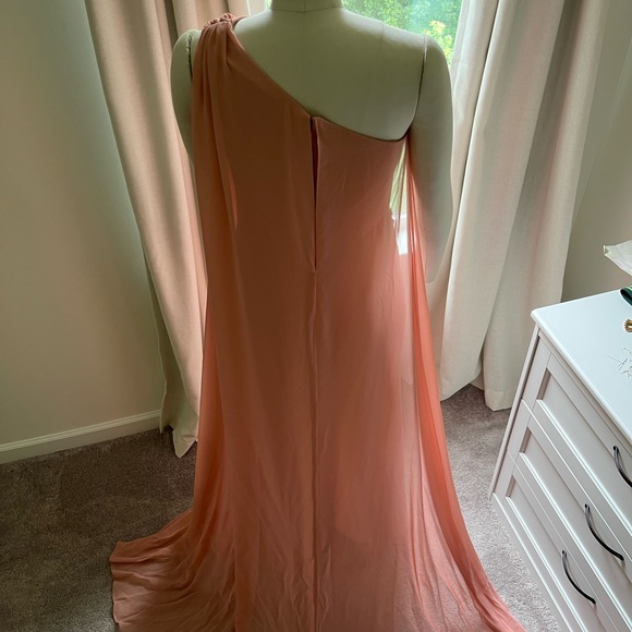 Azazie One Shoulder Dress in champagne rose - Picture 7 of 10